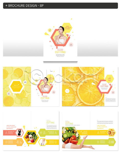 20대 성인 성인여자만 여러명 여자 한국인 INDD ZIP 인디자인 전단템플릿 템플릿 건강 과일 노란색 다리(신체부위) 다이어트 레몬 채소 팜플렛