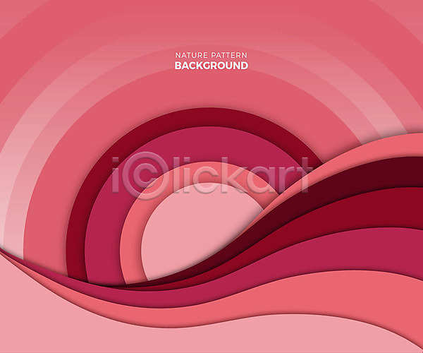 사람없음 AI(파일형식) 일러스트 네이처 디자인 물결무늬 백그라운드 분홍색 원형 일출 추상 패턴 패턴백그라운드