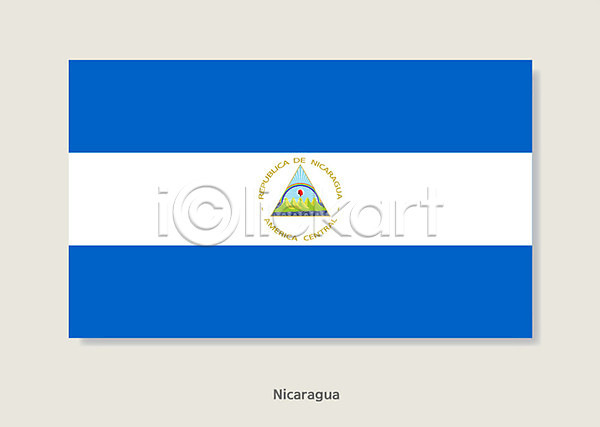 사람없음 AI(파일형식) 일러스트 국기 나라 니카라과 니카라과국기 세계