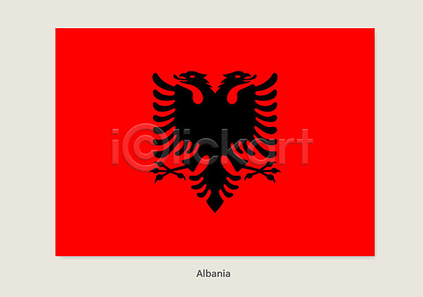 사람없음 AI(파일형식) 일러스트 국기 나라 세계 알바니아 알바니아국기