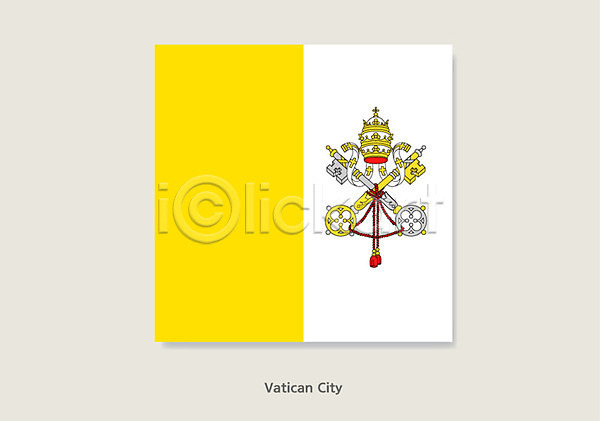 사람없음 AI(파일형식) 일러스트 국기 나라 바티칸 바티칸국기 세계