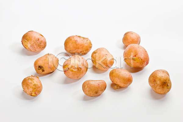 사람없음 JPG 포토 해외이미지 감자 실내 여러개 흰배경