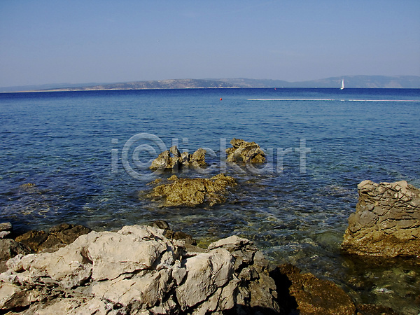 사람없음 JPG 포토 해외이미지 물 바다 섬 암초 여름(계절) 크로아티아 파란색 항해 휴가