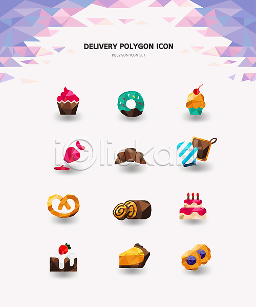 사람없음 AI(파일형식) 아이콘 2단케이크 도넛 디저트 롤케이크 머핀 배달음식 배송 브레첼 음식배달 조각케이크 주방장갑 짤주머니 컵케이크 쿠키 쿠킹장갑 크루아상 파이(빵) 폴리곤