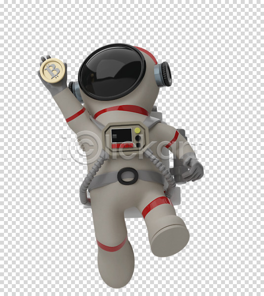 사람 한명 3D PNG 디지털합성 편집이미지 3D소스 가상화폐 누끼 동전 들기 손들기 우주복 우주비행사 전신 편집 편집소스