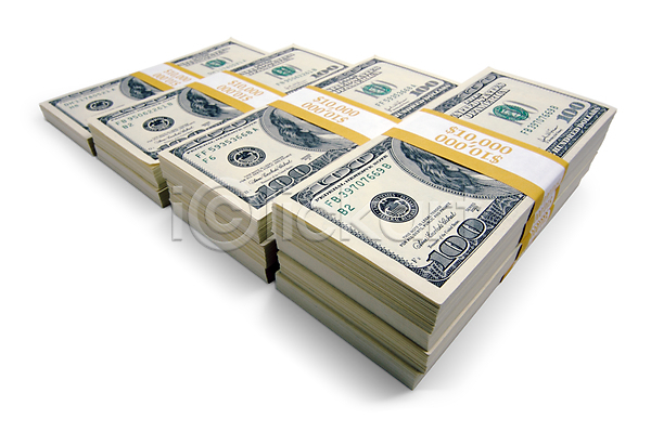 사람없음 JPG 포토 해외이미지 100달러 경제 계단 금융 달러 돈 돈다발 실내 쌓기 외화 지폐 흰배경