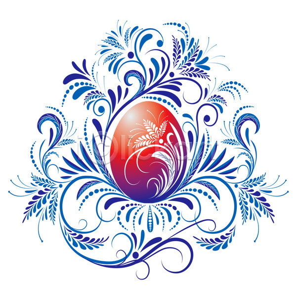 축하 화려 EPS 일러스트 해외이미지 계란 계절 곡선 구성 그림 꽃 꽃무늬 나뭇가지 백그라운드 봄 부활절 빨간색 소용돌이 스타일 심볼 잎 장식 전통 창조 추상 파란색 패턴 페인트 휴가 흰색