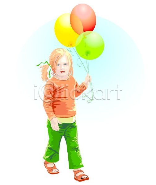 행복 사람 어린이 EPS 일러스트 해외이미지 걷기 그림 놀이 빨간색 싱글 유치원 잡기 장난 초록색 컬러풀 파란색 파티 풍선 하늘