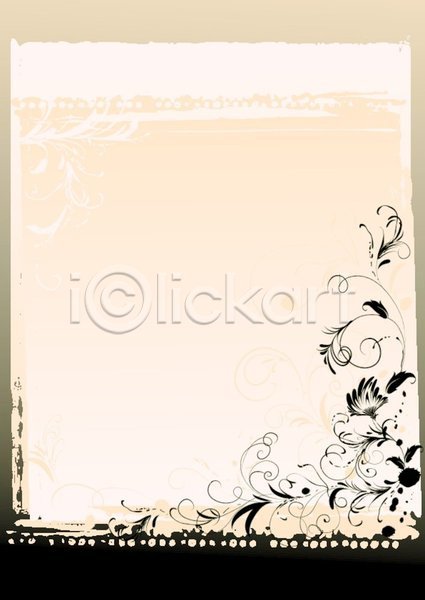 화려 EPS 실루엣 일러스트 해외이미지 갈색 검은색 그런지 그림 꽃 꽃무늬 나선형 두루마리 모양 백그라운드 시트 유기농 잉크 잎 자연 종이 찢어짐 편지