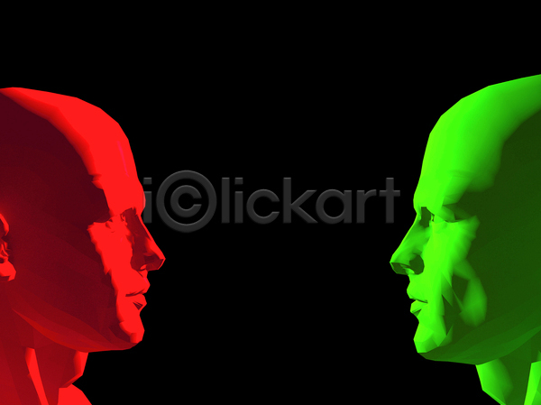 사람없음 JPG 일러스트 포토 해외이미지 그림 그만 로봇 머리 목각 바둑 빨간색 시선 조각상 초록색