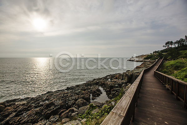사람없음 JPG 포토 데크 바다 백수해안도로 산책로 서해 야외 영광 전라남도 주간 풍경(경치) 하늘