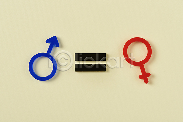 사회이슈 평등 사람없음 JPG 포토 하이앵글 = 남자기호 베이지색배경 스튜디오촬영 실내 양성평등 여자기호