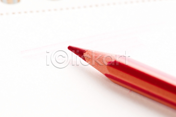 사람없음 JPG 근접촬영 포토 해외이미지 미술 미술도구 빨간펜 색연필 실내 흰배경