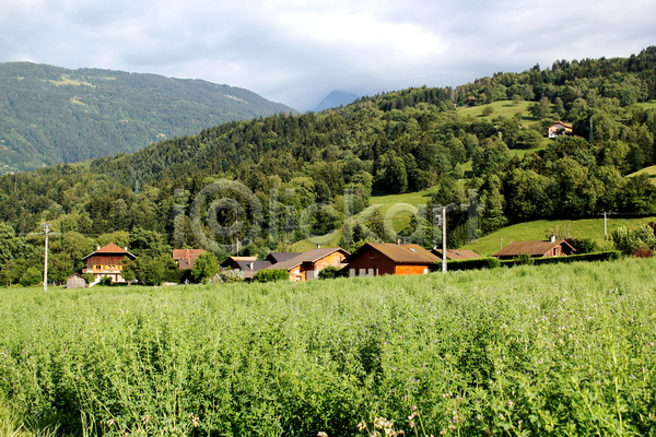 사람없음 JPG 포토 해외이미지 마을 산 시골 야외 주간 주택 풍경(경치) 프랑스