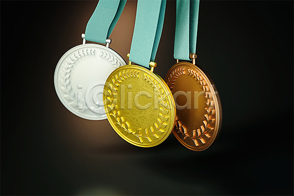 사람없음 3D PSD 디지털합성 입체 편집이미지 2위 3D소스 3위 검은배경 금메달 동메달 메달 세개 오브젝트 우승 월계수 은메달 편집소스