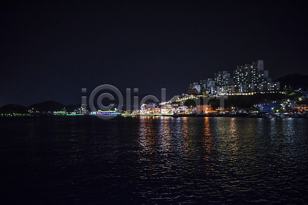 사람없음 JPG 포토 바다 밤바다 빛 야간 야경 야외 여수 풍경(경치) 한국