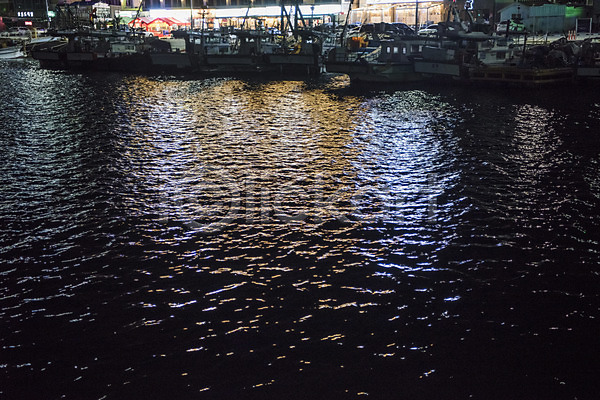 사람없음 JPG 포토 바다 반사 밤바다 배(교통) 빛 야간 야경 야외 여수 풍경(경치) 한국