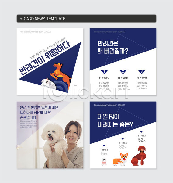 위험 20대 성인 성인여자한명만 여자 한국인 한명 PSD 웹템플릿 템플릿 남색 반려 반려견 비숑프리제 여러마리 카드뉴스 캠페인