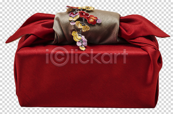 사람없음 PNG 편집이미지 누끼 보따리 보자기(천) 빨간색 상자 선물 오브젝트 전통 전통소품 편집소스 포장