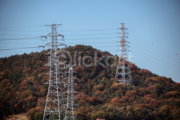 사람없음 JPG 포토 가을(계절) 가을풍경 경기도 단풍 산 송전탑 야외 인천 주간 하늘