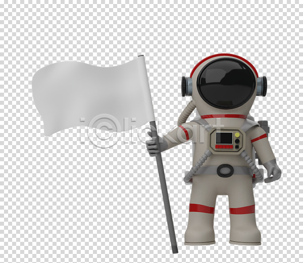 사람 한명 3D PNG 디지털합성 편집이미지 3D소스 깃발 누끼 들기 우주복 우주비행사 전신 편집 편집소스