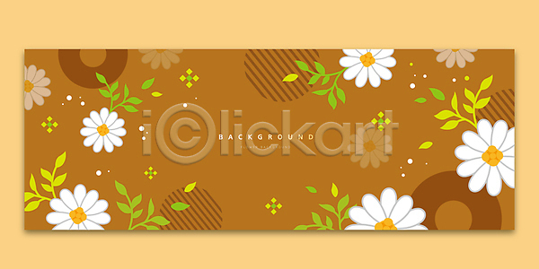 사람없음 AI(파일형식) 일러스트 갈색 꽃 꽃무늬 꽃백그라운드 선 원형 잎 흰색