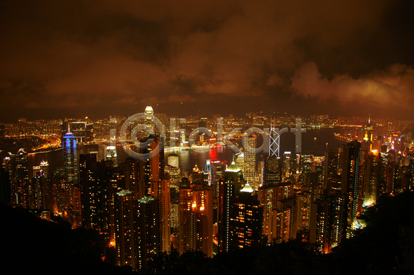사람없음 JPG 포토 해외이미지 건축양식 고층빌딩 관광지 구름(자연) 야간 어둠 여행 중국 하늘 홍콩