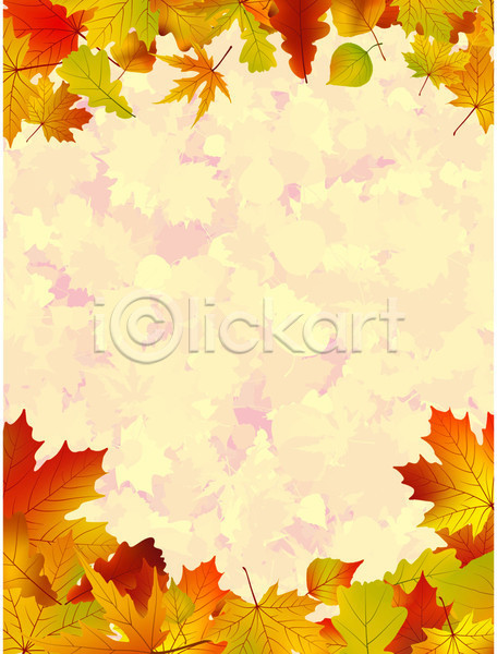 사람없음 EPS 일러스트 프레임일러스트 해외이미지 가을(계절) 낙엽 단풍 백그라운드 연노랑색 주황색 카피스페이스 프레임