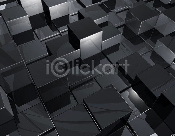 사람없음 3D JPG 포토 해외이미지 검은색 그래픽 금속 기하학 반사 백그라운드 정사각형 지오메트릭 추상 큐브