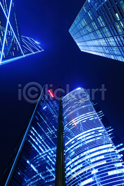 사람없음 JPG 로우앵글 포토 해외이미지 건물 고층빌딩 도시 도시풍경 야간 야경 야외 홍콩