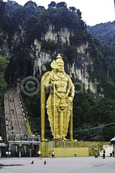 사람없음 JPG 포토 해외이미지 계단 동굴 말레이시아 아시아 여행 종교 축제 황금 힌두교