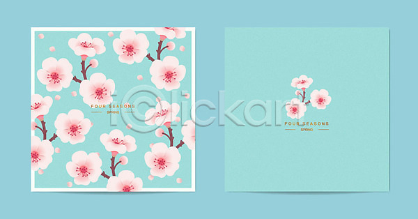 사람없음 AI(파일형식) 일러스트 계절 꽃잎 나무 목업 벚꽃 봄 봄배경 사계절 카드(감사) 패턴 패턴백그라운드 프레임 하늘색
