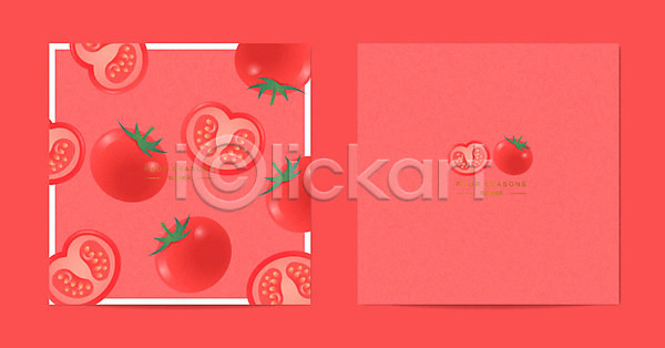 사람없음 AI(파일형식) 일러스트 계절 과채 다홍색 목업 사계절 여름(계절) 카드(감사) 토마토 패턴 패턴백그라운드 프레임
