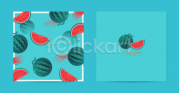 사람없음 AI(파일형식) 일러스트 계절 과채 목업 사계절 수박 여름(계절) 여름음식 제철과일 카드(감사) 패턴 패턴백그라운드 프레임 하늘색
