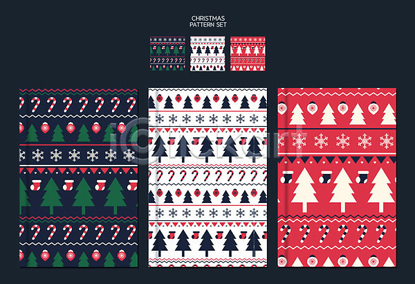 사람없음 AI(파일형식) 일러스트 겨울 겨울배경 디자인 백그라운드 세트 지팡이사탕 컬러풀 크리스마스 크리스마스트리 패턴 패턴백그라운드 포장지