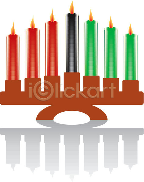 축하 EPS 일러스트 해외이미지 7 검은색 겨울 백그라운드 불 불꽃(불) 빛 빨간색 심볼 아프리카 연소 의식 전통 종교 줄서기 초록색 촛대 축제 화상 휴가