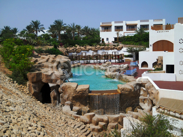 휴식 사람없음 JPG 포토 해외이미지 물 바다 빨간색 여름(계절) 이집트 자연 폭포 풍경(경치) 호텔