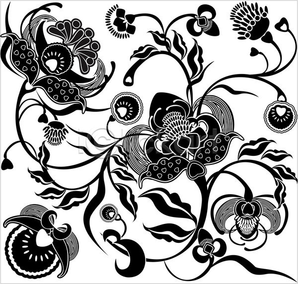 EPS 일러스트 해외이미지 계절 그림 꽃 꽃무늬 나뭇가지 디자인 백그라운드 벽지 복고 봄 수확 자연 장식 패턴