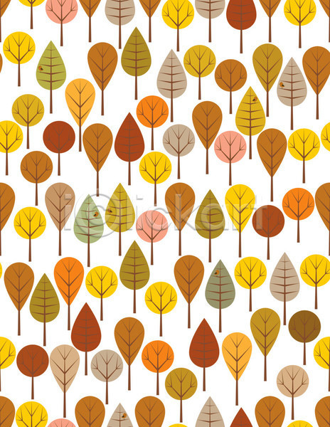 사람없음 EPS 일러스트 해외이미지 가을(계절) 갈색 나무 패턴 패턴백그라운드