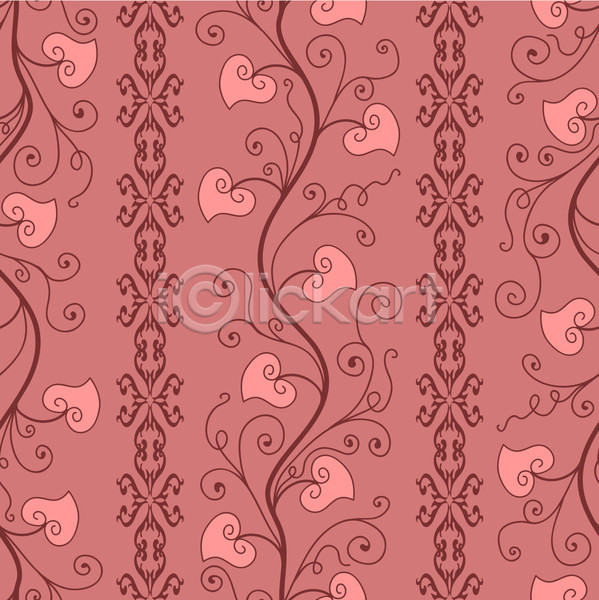 화려 사람없음 EPS 일러스트 해외이미지 디자인 백그라운드 벽지 분홍색 잎 줄기 패턴
