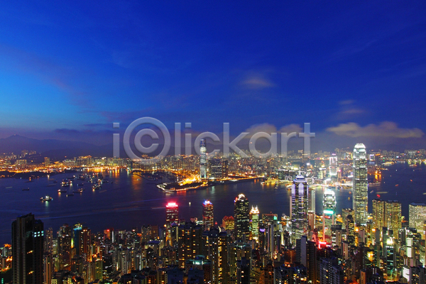 사람없음 JPG 포토 해외이미지 건물 고층빌딩 구름(자연) 도시 도시풍경 바다 밤하늘 배(교통) 야간 야경 야외 홍콩