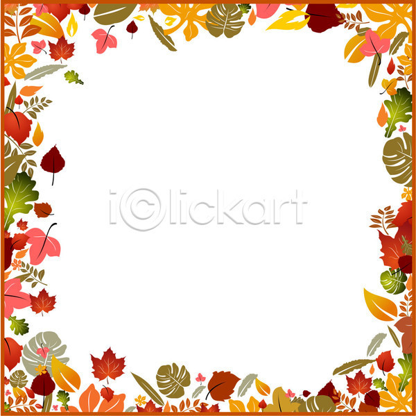 사람없음 EPS 일러스트 프레임일러스트 해외이미지 가을(계절) 나뭇잎 낙엽 단풍 몬스테라 백그라운드 카피스페이스 프레임