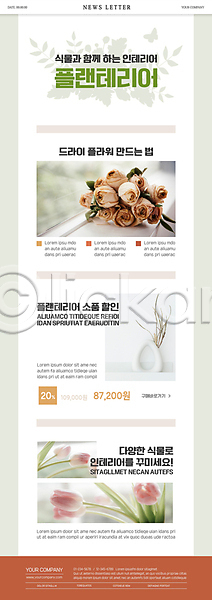 사람없음 PSD ZIP 뉴스레터 웹템플릿 템플릿 꽃 꽃병 드라이플라워 세일 식물 인테리어 장미 튤립 플랜테리어 회색