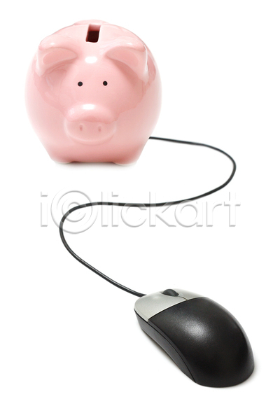 사람없음 JPG 포토 해외이미지 경제 금융 돼지저금통 마우스 모바일뱅킹 실내 핀테크 흰배경