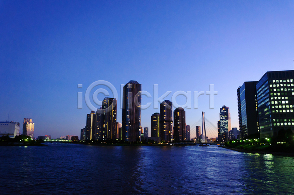 사람없음 JPG 포토 해외이미지 강 고층빌딩 다리(건축물) 도시 도시풍경 도쿄 빛 야외 주간