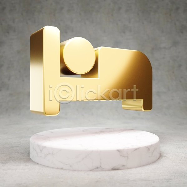 사람없음 3D JPG 포토 해외이미지 광택 금색 디지털 심볼 침대 황금
