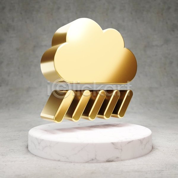사람없음 3D JPG 포토 해외이미지 광택 구름(자연) 금색 디지털 비(날씨) 비구름 심볼 황금
