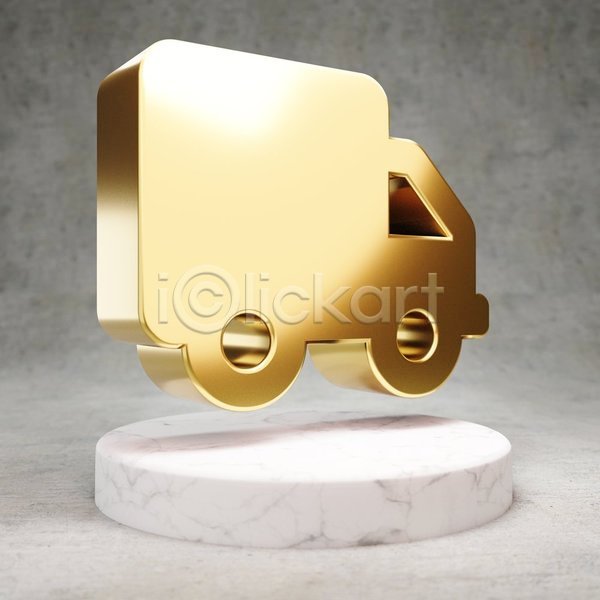 사람없음 3D JPG 포토 해외이미지 광택 금색 디지털 심볼 짐차 트럭 황금