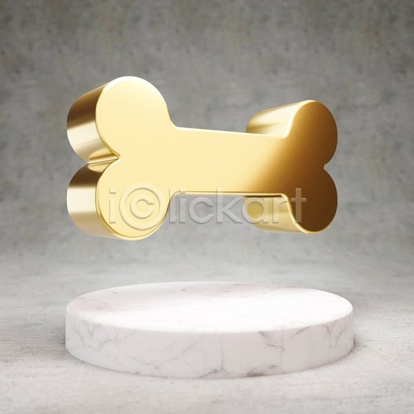 사람없음 3D JPG 포토 해외이미지 개뼈다귀 광택 금색 디지털 심볼 황금
