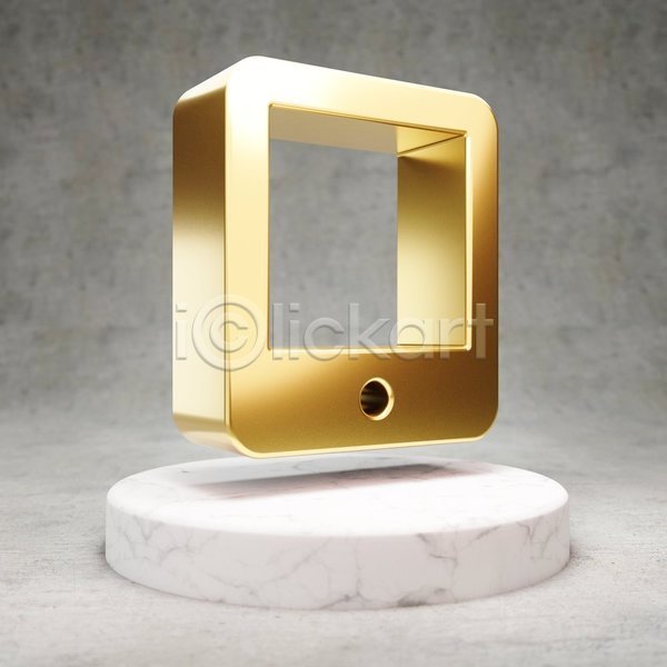 사람없음 3D JPG 포토 해외이미지 광택 금색 디지털 심볼 태블릿 황금